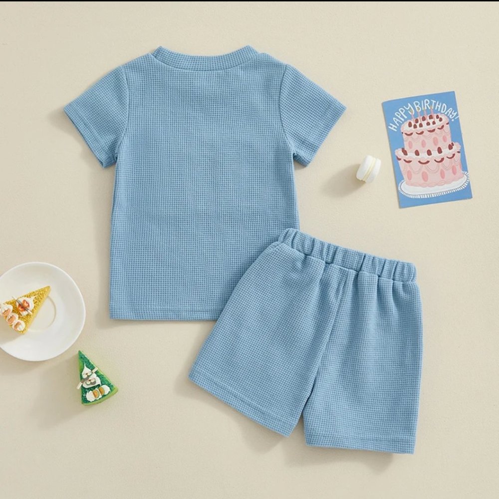 Baseball Outfit Second Baseball Birthday Smart Baseball Clothes Shirt Shorts - Picture 2 of 3